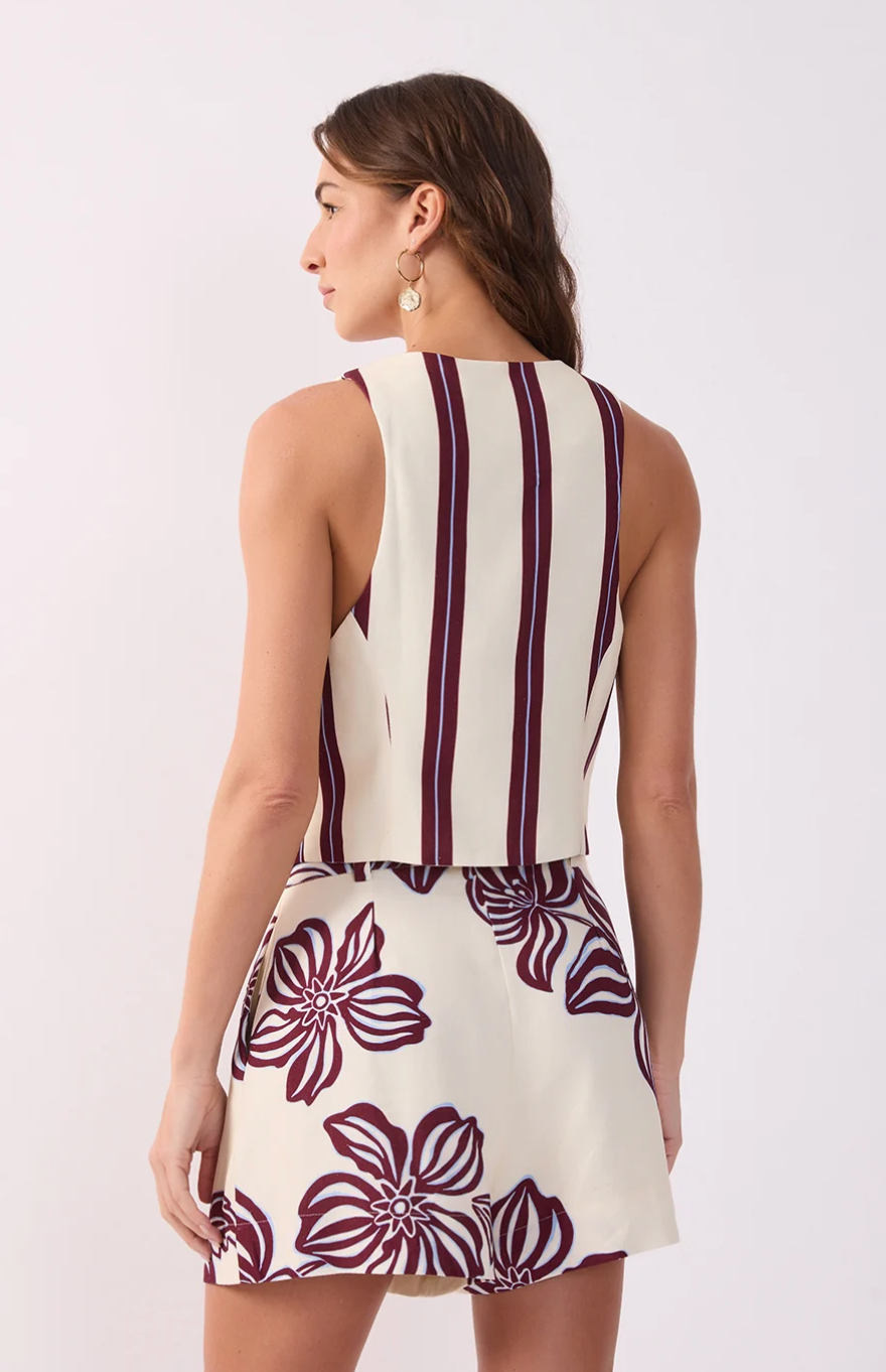 Mia Linen Vest Off White