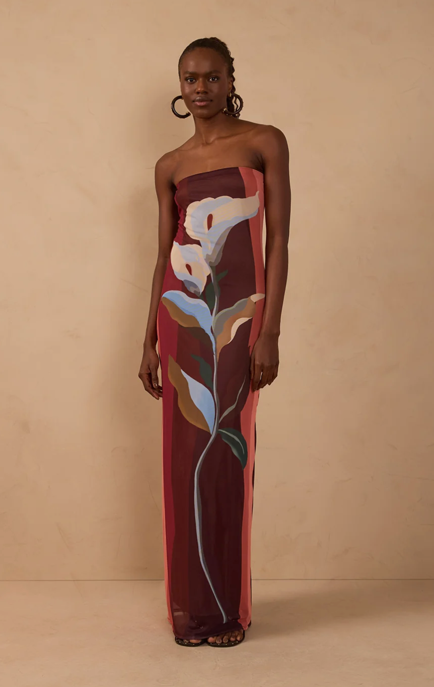 Margara Multicolor Brisa Strapless Tulle Maxi Dress