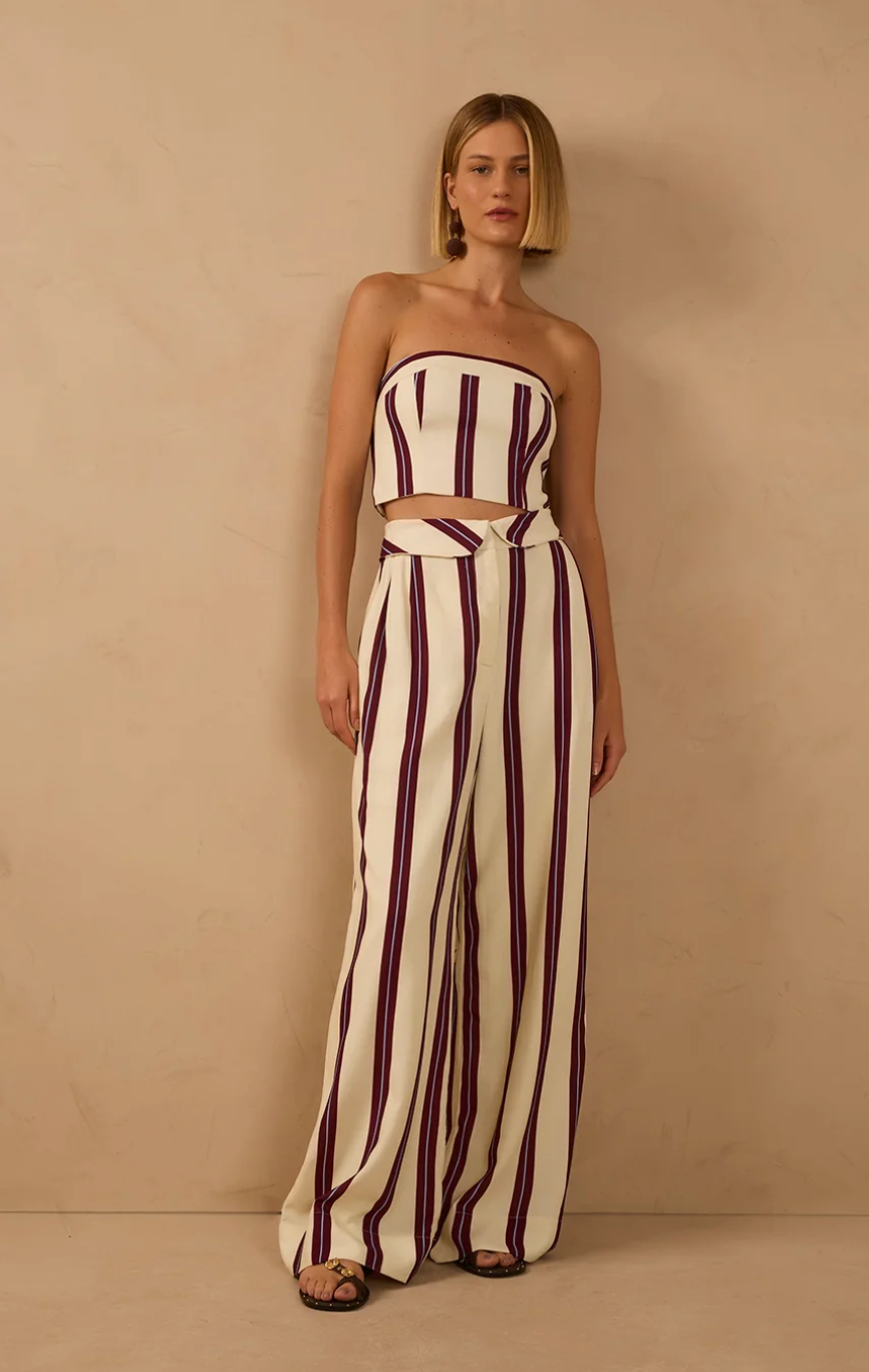 Eva Pant Wine Linear