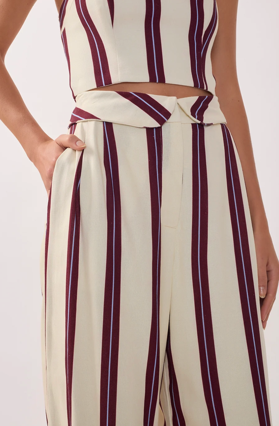Eva Pant Wine Linear