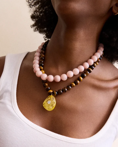 Mini Jane Beaded Necklace Blush