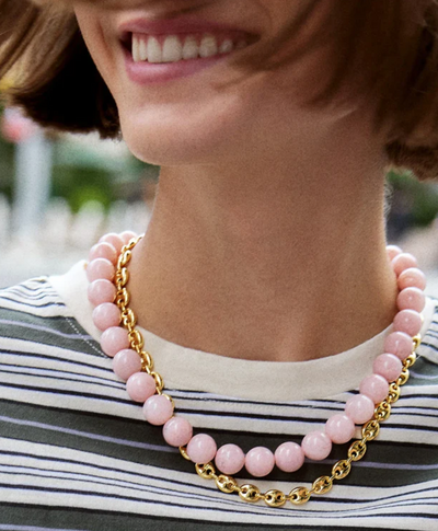 Mini Jane Beaded Necklace Blush