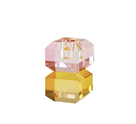 Candleholder Diamond Yellow