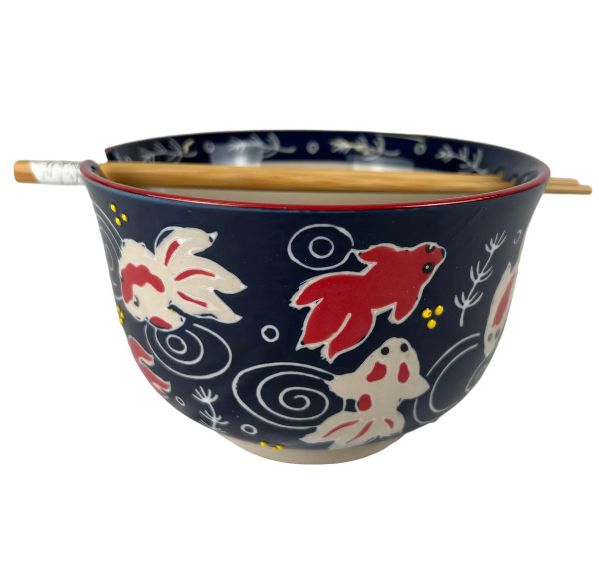 Noodle Bowl With Chopsticks Set Kingyo Gold Fish Design