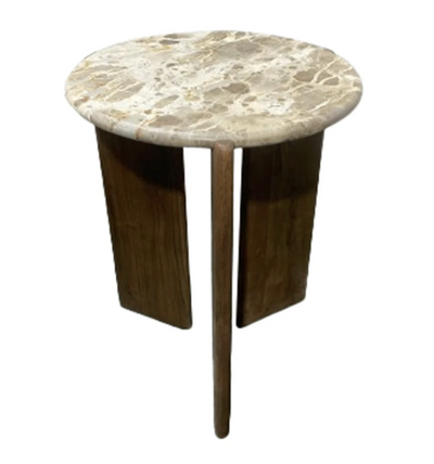 Somerset Marble And Wood Accent Table Multi 20in