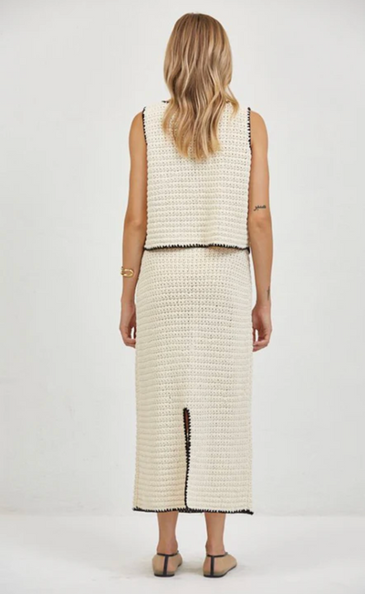 Dagne Crochet Top Natural Black