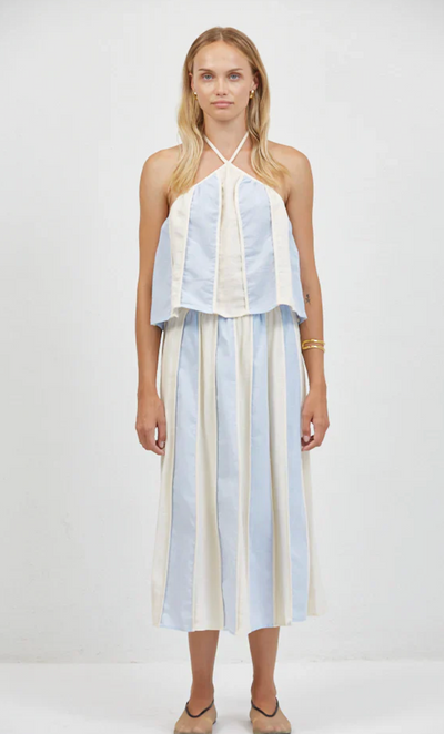 Roanne Halter Top Cream Blue