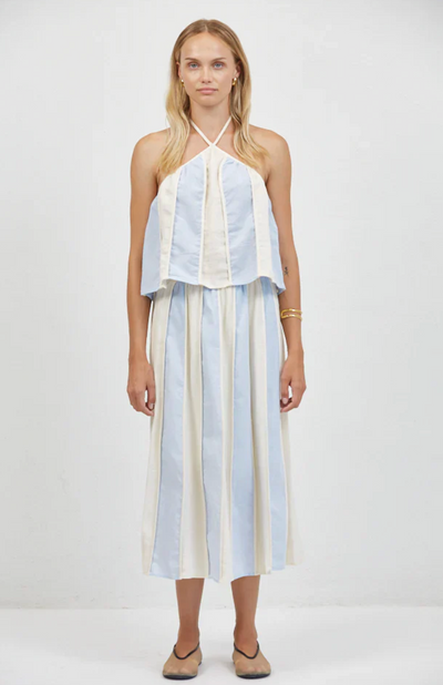 Roanne Skirt Cream Blue