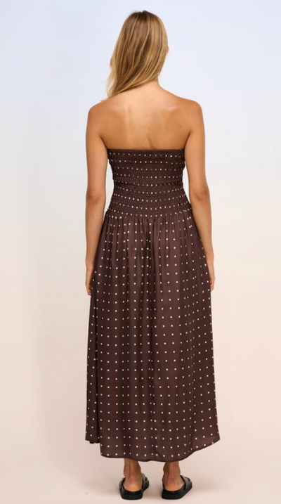 Hilaria Dress Polka Brown