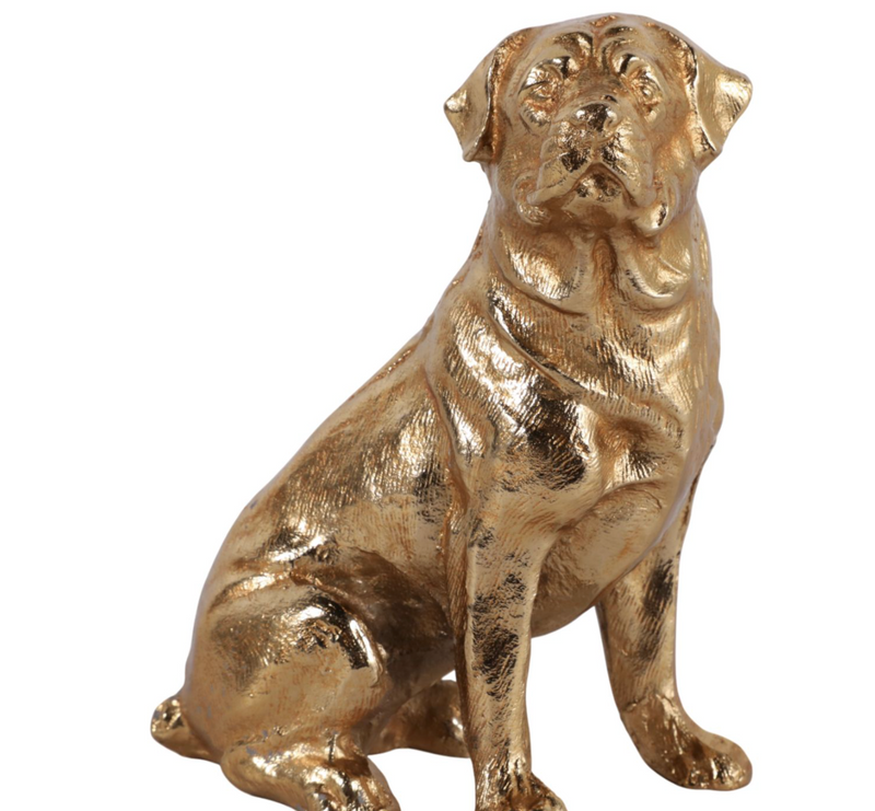 Moxley Gold Metal Dog Statuary