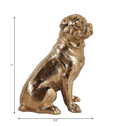 Moxley Gold Metal Dog Statuary