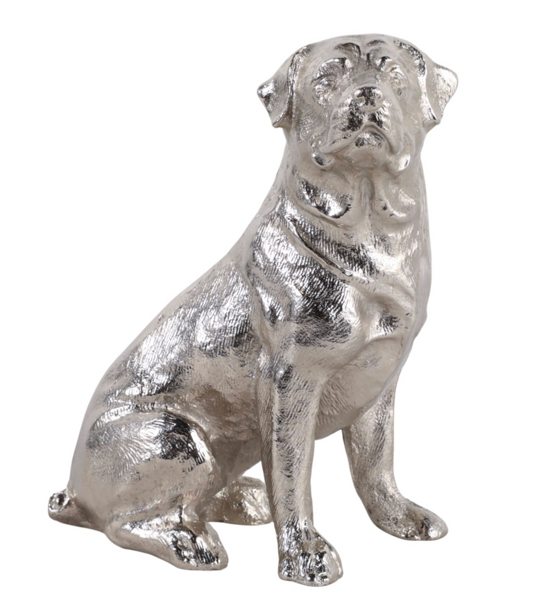 Moxley Silver Metal Dog Statuary