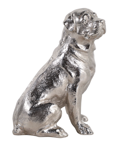 Moxley Silver Metal Dog Statuary