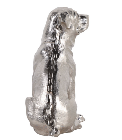 Moxley Silver Metal Dog Statuary