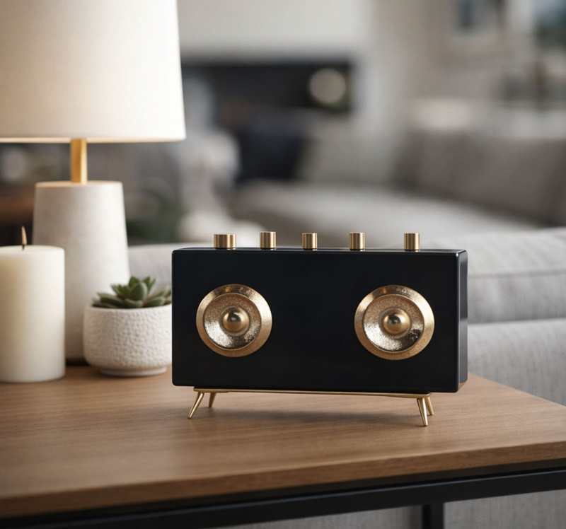 Bradford Black Glass Radio