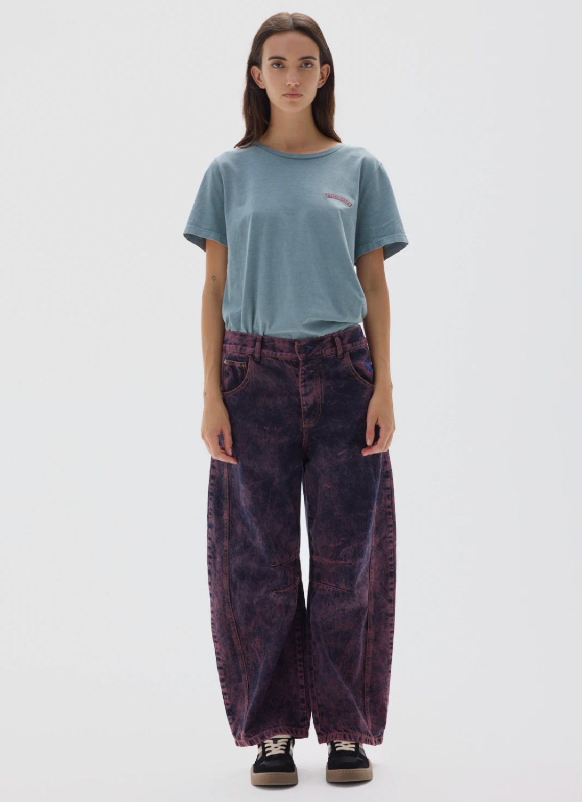 Barrel Pant Washed Bordeaux
