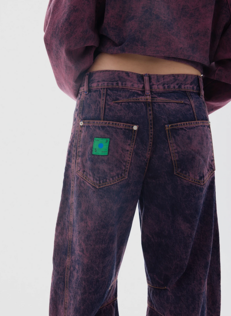 Barrel Pant Washed Bordeaux