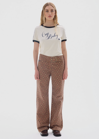 Belt Jean Print Brown