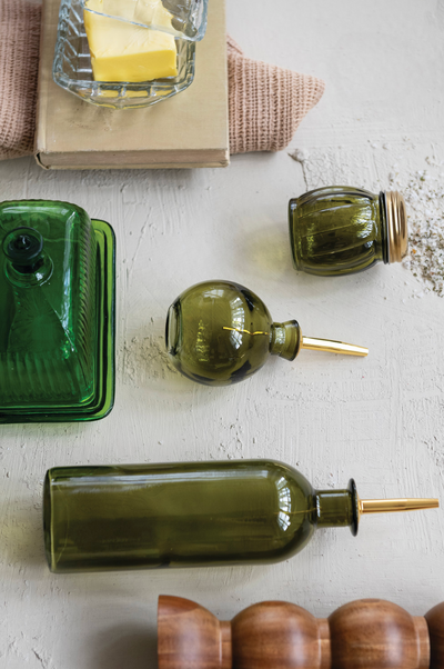 Bottle w Metal Stopper Olive
