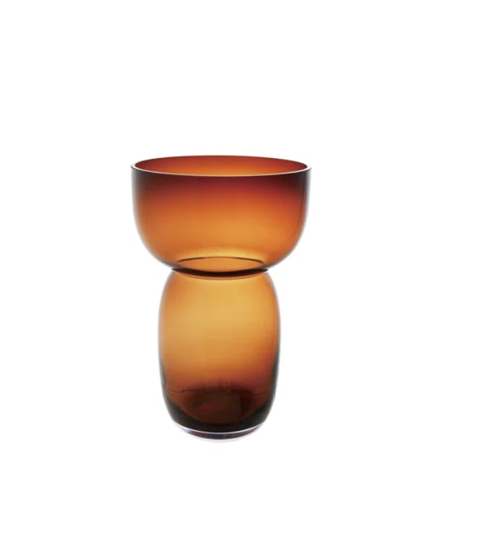 Fina Glass Vase  Brown