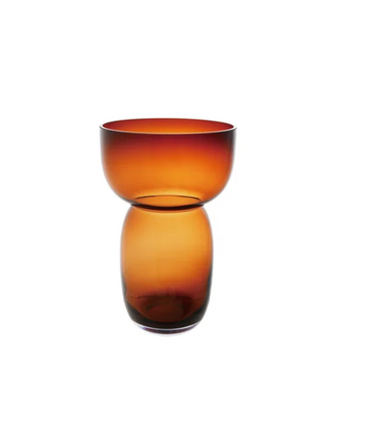 Fina Glass Vase  Brown