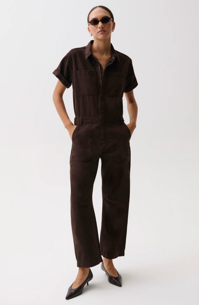 Cruz Barrel Leg Jumpsuit Mocha