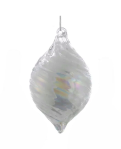 90MM Glass White Pearl Oval