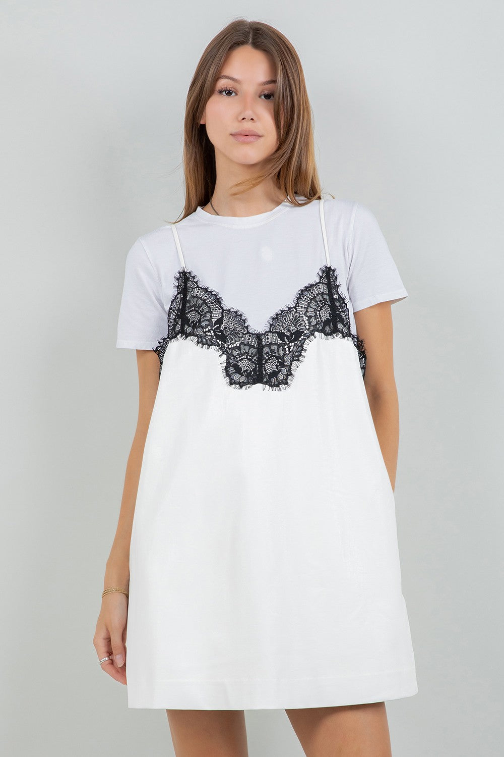 Nilvia Mini Dress Ivory Black