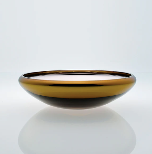Deco Flat Amber Bowl