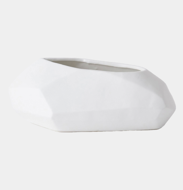 Kryptero Geometric Angled Planter White