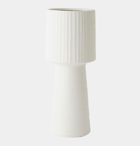 Torcia Ribbed Top Vase Med