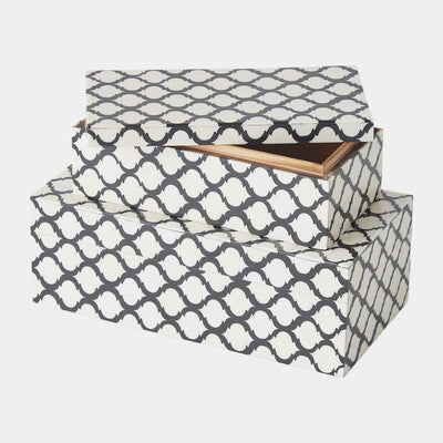 Moroccan Resin Box-Black White