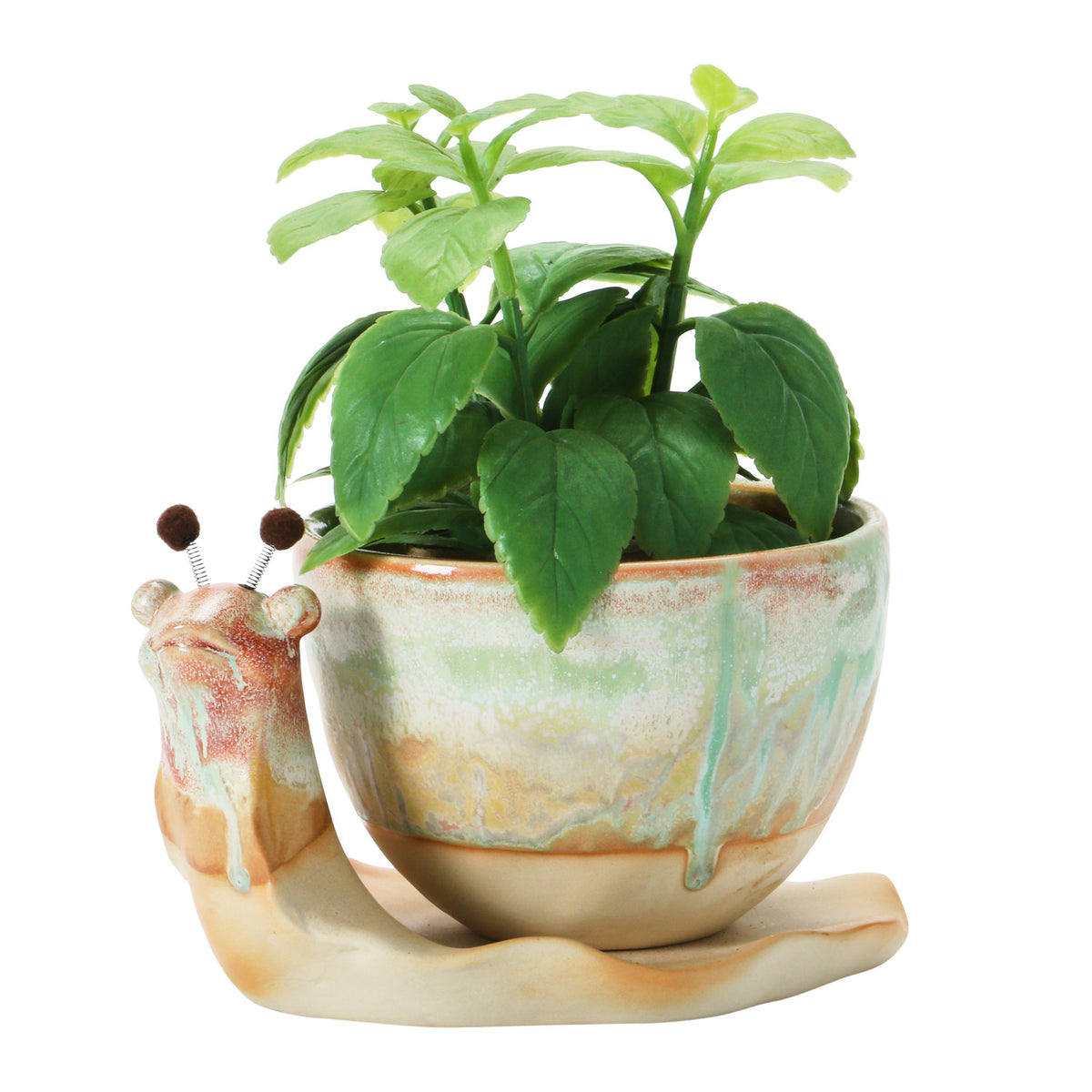 Stoneware Snail Planter