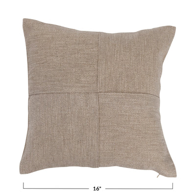 Woven Linen Blend Pieced Pillow