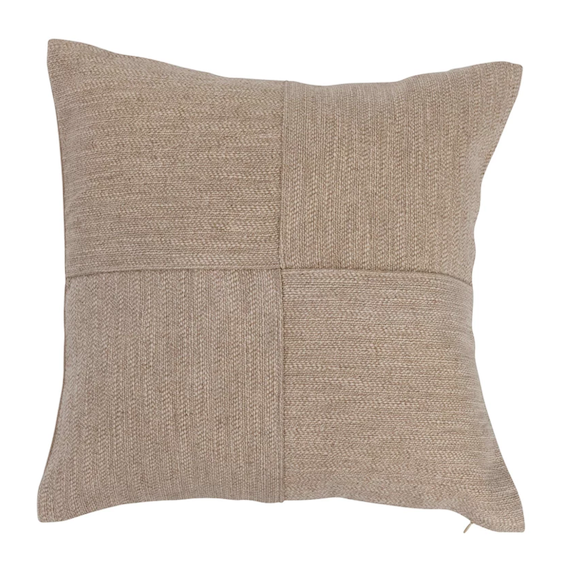 Woven Linen Blend Pieced Pillow