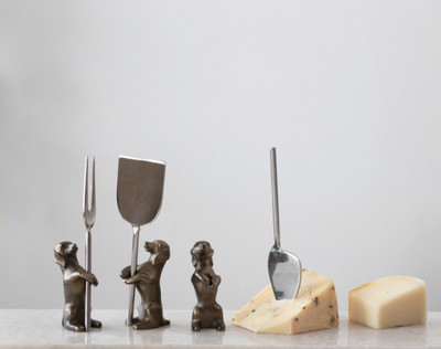 Cheese Knives w Dog Stands