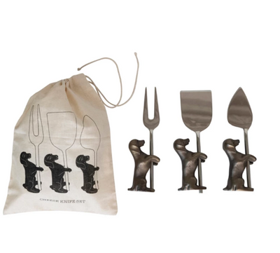Cheese Knives w Dog Stands