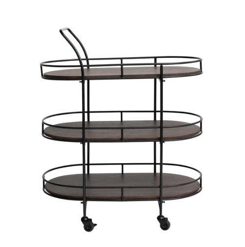 Mango Wood Metal Bar Cart