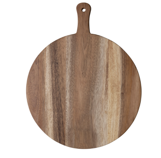 Suar Wood Cheese Cutting Board w Handle Natural