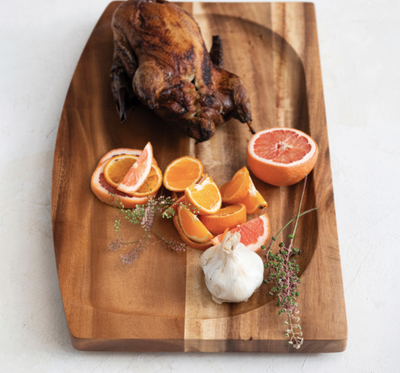 Suar Wood Slanted Cheese Cutting Board Natural