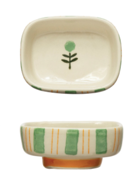 Stoneware Dish Flower
