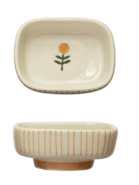 Stoneware Dish Flower