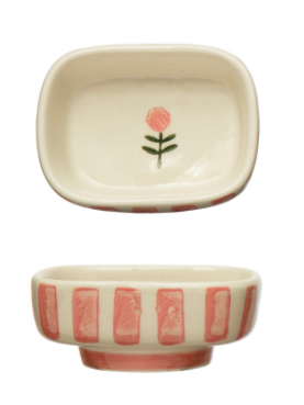 Stoneware Dish Flower
