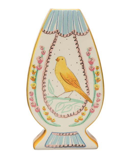 Vase Birds Multi Color