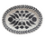 Platter w Floral Design Matte Black Cream