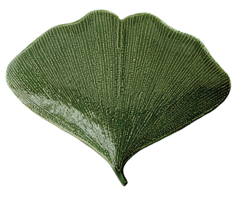 Debossed Stoneware Gingko Leaf Shaped Plates