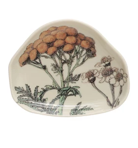 Stoneware Dish w Floral 2