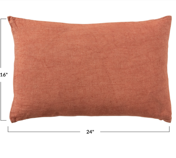 Stoneware Linen Lumbar Pillow Terracota