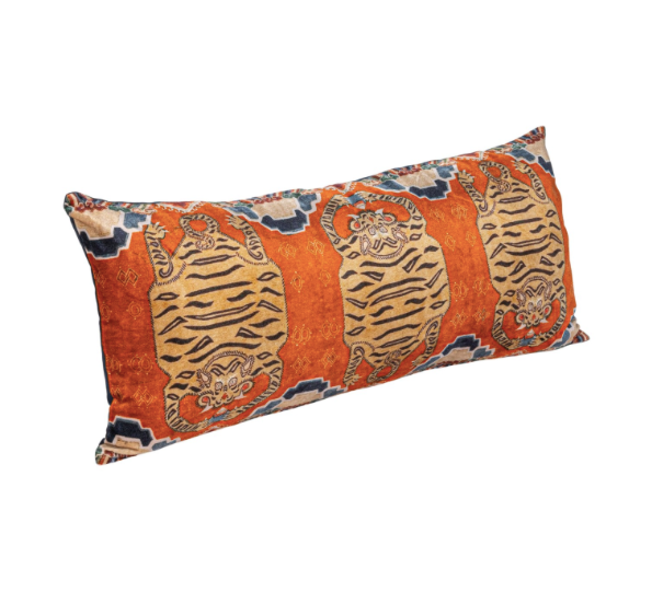 Cotton Velvet Printed Lumbar Pillow