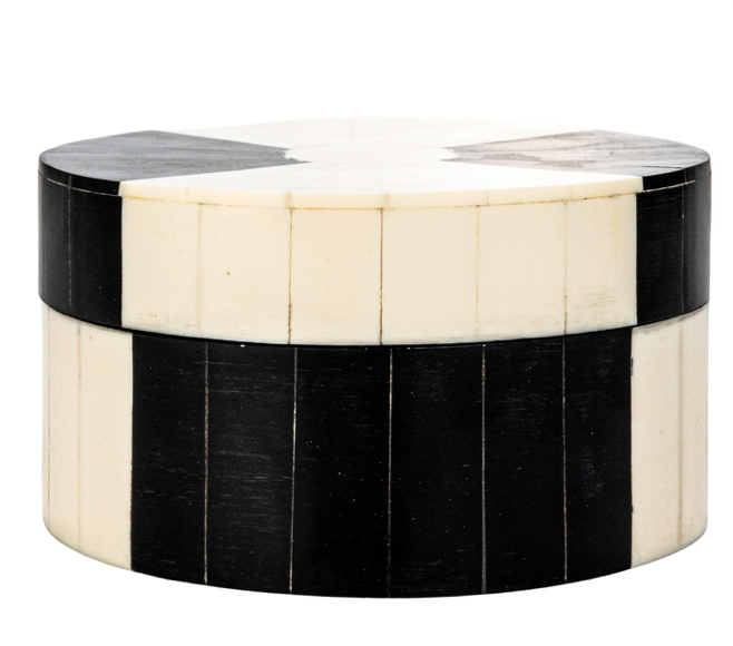 Resin Box w Stripes Round